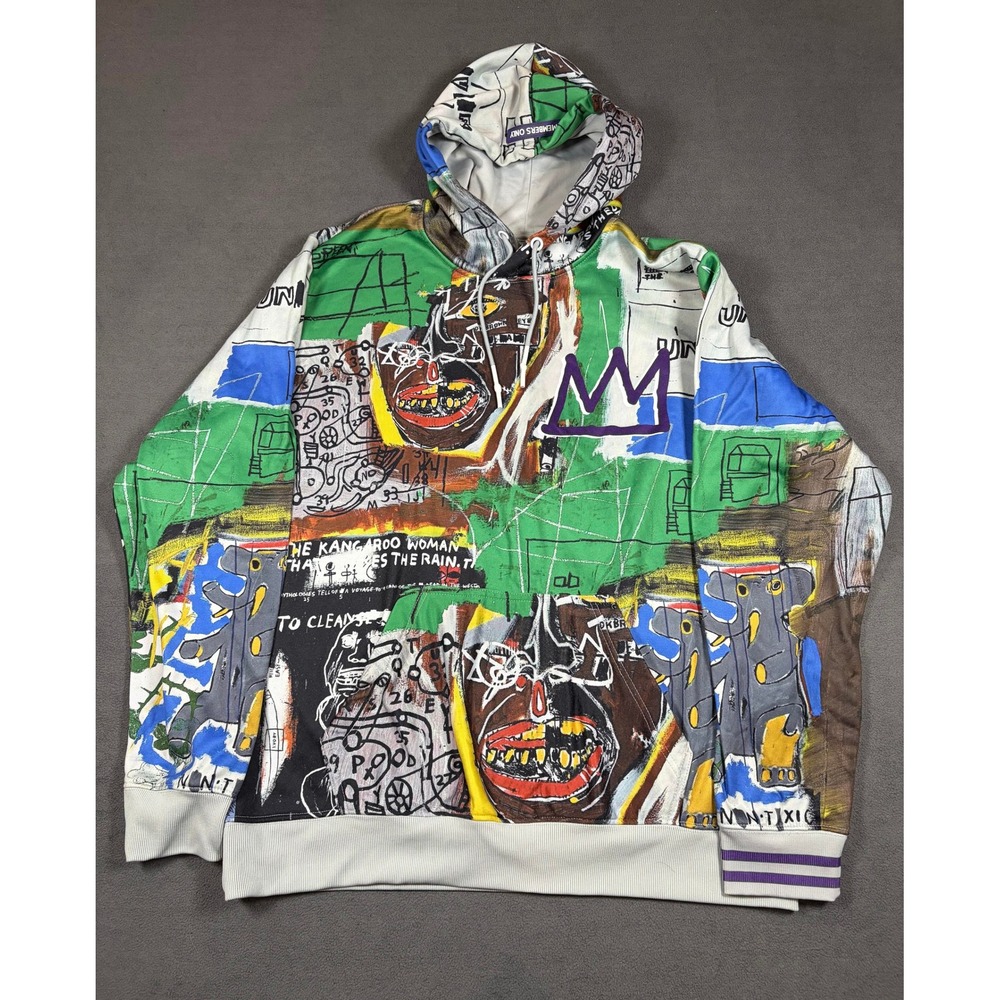 Jean-Michel Basquiat x Members Only Hoodie Mens Large Multicolor Art Graphic